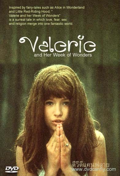 the movie poster for veleriee and her week of wonders is shown in front of a woman's face