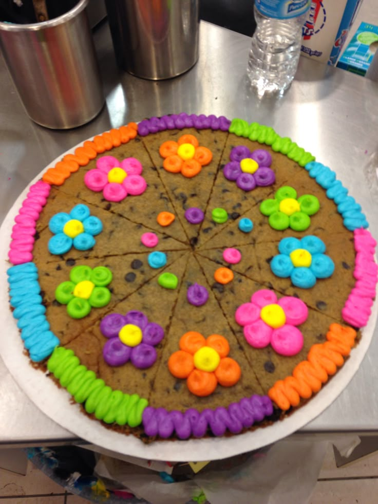 there is a decorated cookie on the counter