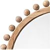 Eden Home 35" Round Coastal Sunburst Wood Mirror with Small Balls, Hand Carved, for Bedroom, in Natural Finish Round Wood Mirror, Stylish Mirror, Wood Wall Mirror, Whitewash Wood, Wooden Mirror, Round Wall Mirror, Wood Mirror, Fir Wood, Wall Mounted Mirror