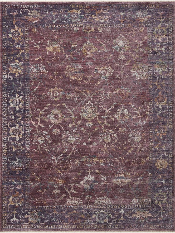 Designed with a high-end look and constructed for long-lasting durability, the Giada Collection is a thoughtful and innovative interpretation of traditional rug design. Featuring classic motifs and inspiring colors, Giada is power-loomed of polypropylene and polyester pile in Egypt, ensuring no shedding and easy maintenance. | Loloi Giada Grape/Multi 11'6" x 15'6" Rug in Purple | Mathis Home Purple Area Rug, Loloi Rugs, Purple Area Rugs, Artisan Rugs, Rug Direct, Perfect Rug, Traditional Rug, Traditional Area Rugs, Power Loom