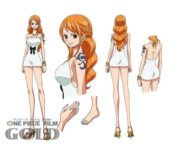 an anime character with long red hair and white dress is standing in front of the camera