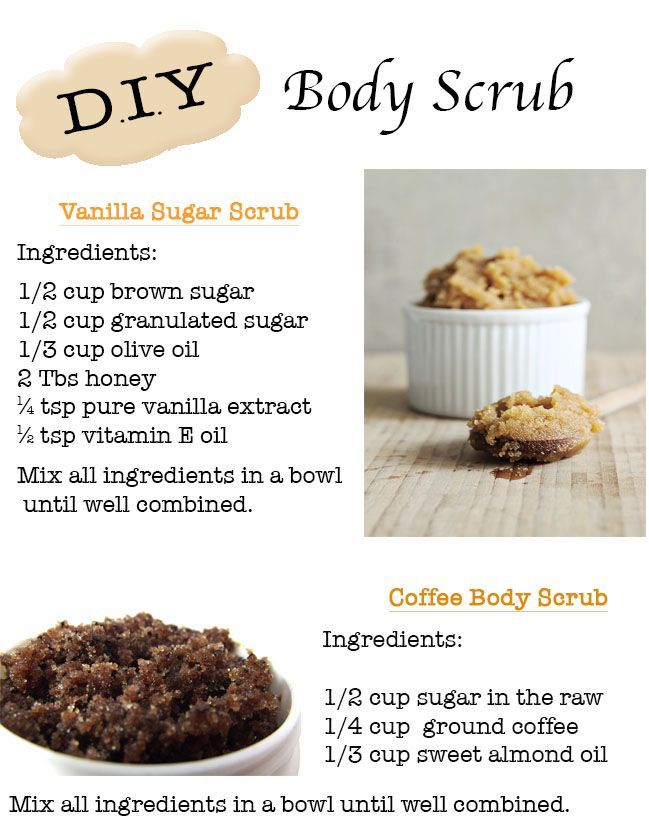 Easy DIY body scrub recipes with natural ingredients. Coffee for cellulite & bumps & vanilla for overall even toned skin. Ingredients from your pantry that costs less with no additives. Vanilla Sugar Scrub, Coffee Sugar Scrub, Diy Body Scrub Recipes, Body Scrub Recipe, Sugar Scrub Homemade, Homemade Scrub, Coffee Body Scrub, Sugar Scrub Recipe, Face Scrub Homemade