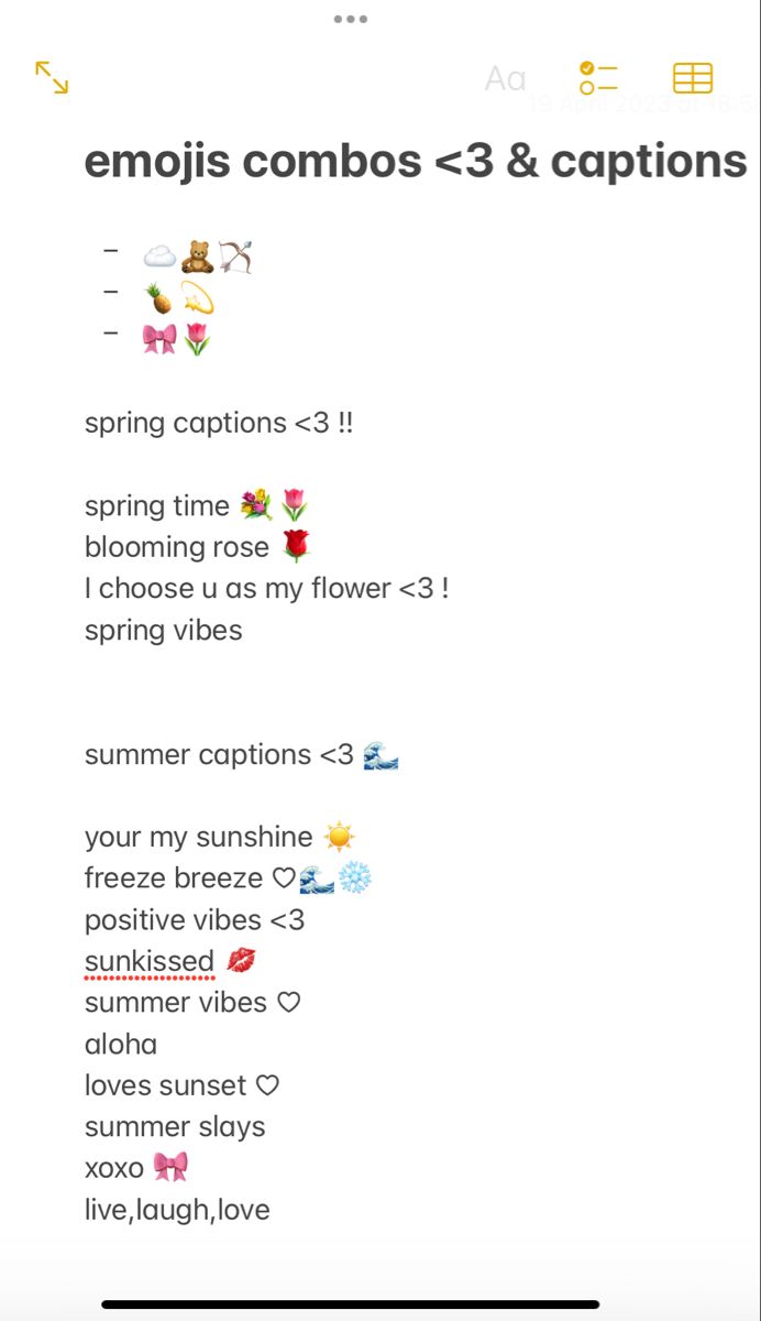 the emojis combos 3 and captions list is shown in this screenshot