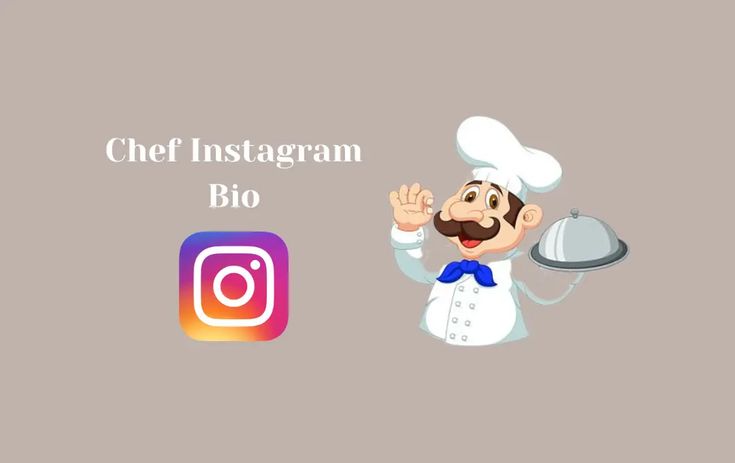 the chef is holding a platter and an instagram logo