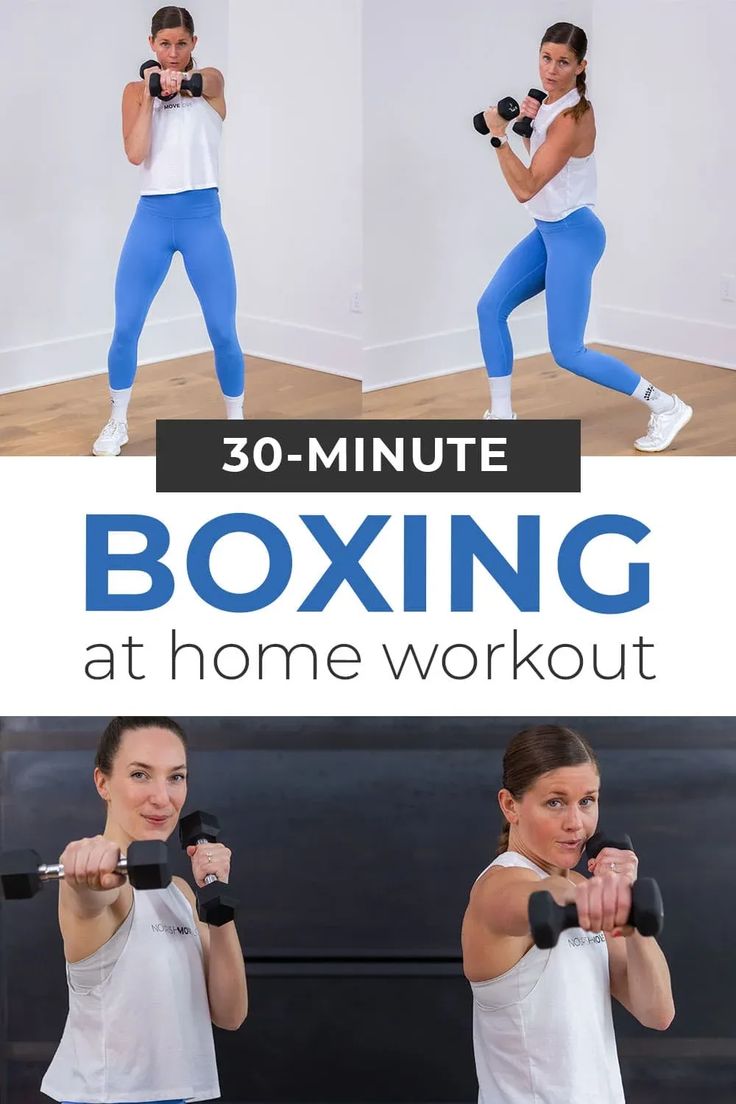 a woman is doing boxing at home workout