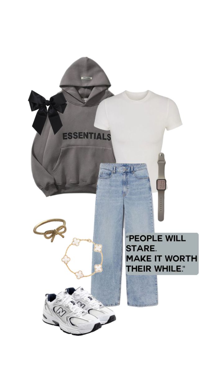 Outfit New Balance 530 Outfit, Bows Aesthetic, New Balance Outfit, Outfit Hoodie, Trendy Winter, Chill Outfits, Stockholm Fashion, Girl Fits, Swaggy Outfits