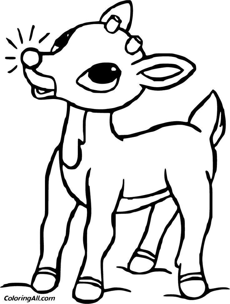 rudolph the reindeer coloring page for kids to print out and color on christmas eves