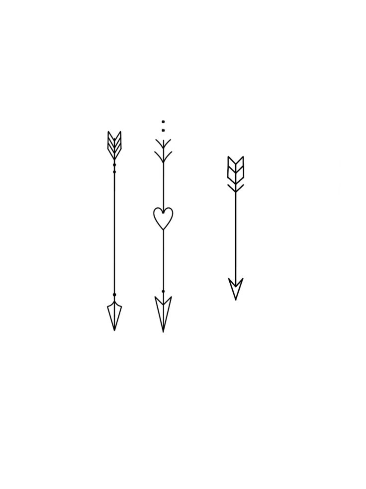 three arrows pointing in different directions, one with heart and the other with an arrow