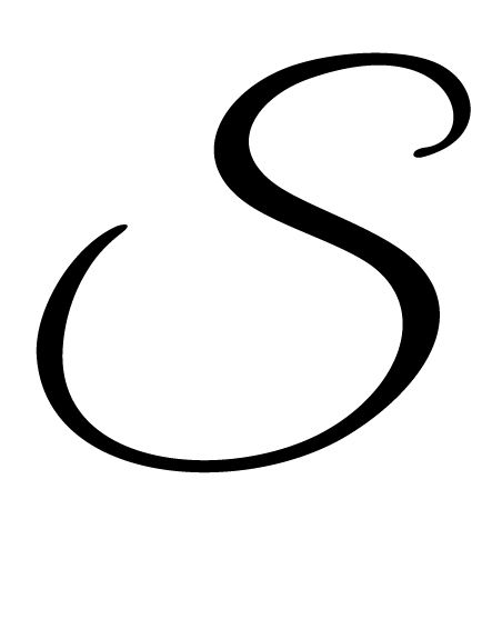 the letter s is shown in black and white