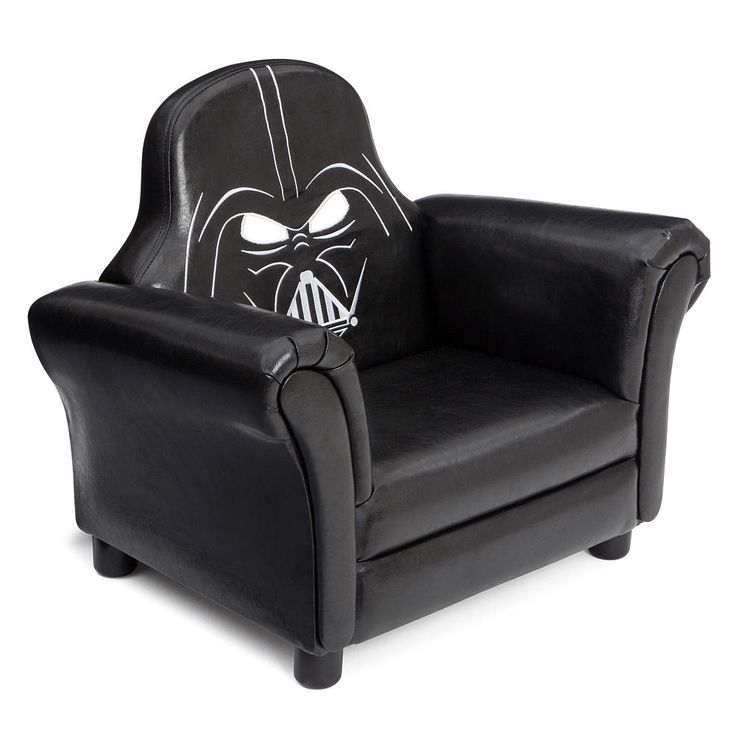 a black chair with a darth vader face on it