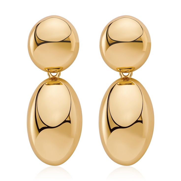 PRICES MAY VARY. Gold Drop Earrings: Featuring double oval drop design, this gold dangle earrings are fashion and gorgeous, whose surface is high polished finish. You can pair them with your casual or formal attires, adding a feminine glamour to any outfits. Quality Materials: Our statement earrings for women are made of brass with gold plating, long lasting and not easy to fade. Nickel and lead-free, hypoallergenic. Comfortable to wear all day long without causing any irritations to your ears. Earrings Trend 2024, Bold Statement Jewelry, Bridesmaid Duties, Gold Statement Earrings, Elegant Accessories, Gold Earrings Dangle, Gold Drop Earrings, Statement Jewelry, Fashion Earrings