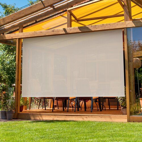 Symple Stuff Outdoor UV Protection Exterior Roller Shade, Window Blind Roll-up Shade for Deck Porch Balcony Gazebo | Wayfair Outdoor Roller Shade, Outdoor Patio Shades, Outdoor Covered Patio, Patio Pergola, Outdoor Blinds, Solar Shades, Outdoor Sun Shade, Patio Shade, Decor Pillows