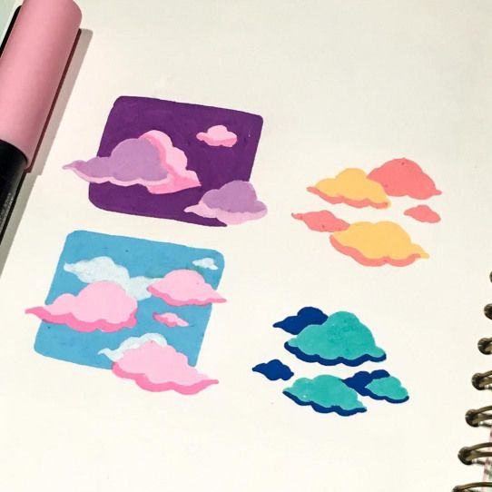 the paper is cut out to look like clouds