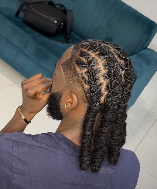 Dreadlock Man Bun, Loc Bun Men, Locs In Braids Men, Loc Styles Men Long, Men Dread Styles Long, High Top Dread Styles For Men, Best Dreadlocks Hairstyles Men, Dread Men Hairstyles, Men Updo Loc Styles