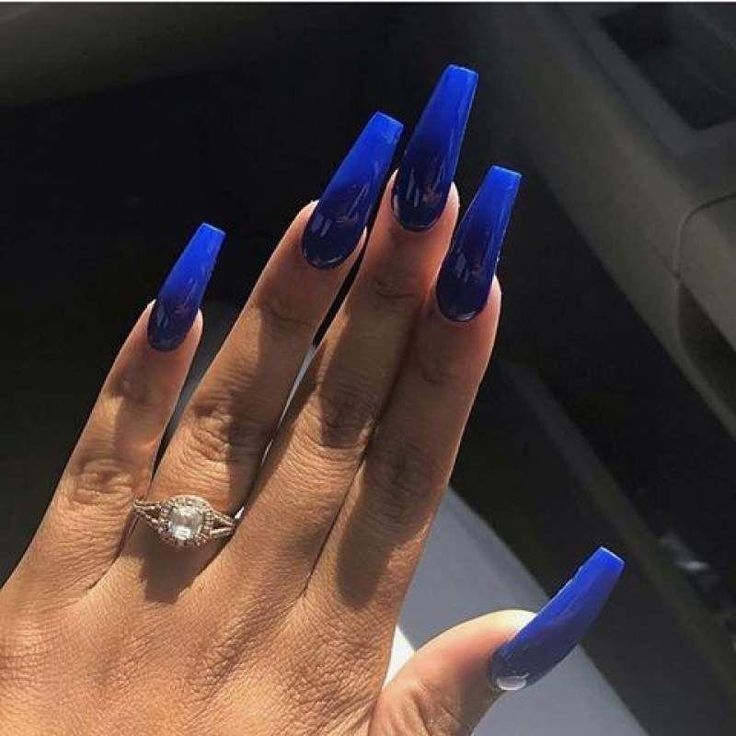 Coffin Nails Ombre, Blue Coffin Nails, Purple Acrylic Nails, Nagellack Trends, Blue Acrylic Nails, Black Nail Designs, Blue Nail, Coffin Nails Long, Acrylic Nail Art