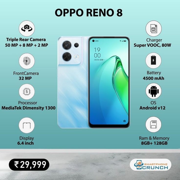 the opo reno 8 smartphone is on sale for $ 29 99 and it's priced