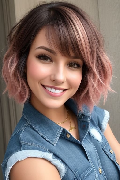 copper hair | hairstyles | copper hair with shadow root Rose Gold Balayage Short Hair, Short Copper Hair With Dark Roots, Hair Cuts Ideas Shoulder Length, Rose Gold Hair Short, Rose Gold Pixie Hair, Fall Bob Hair Color, Rose Gold Short Hair, Spring Hair Color Blonde, Short Hair Back