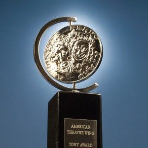 the american theatre wing's tony award is shown in front of a blue sky