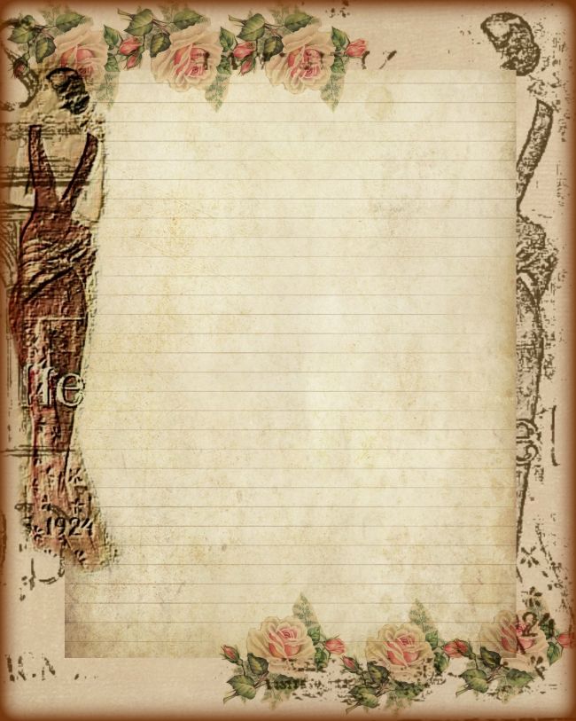 an old fashioned paper with roses on it