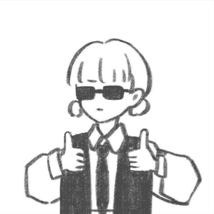 a drawing of a person wearing sunglasses and a tie