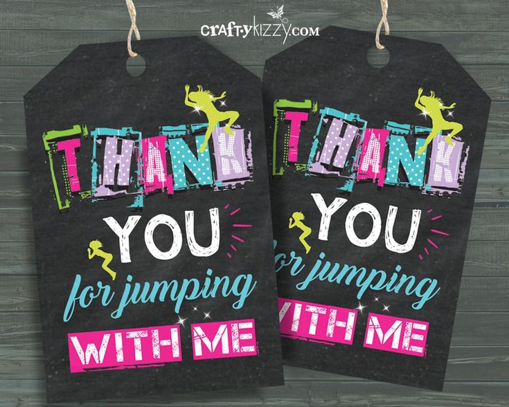 two tags that say thank you for jumping with me