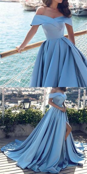 Sexy Light Blue Satin Prom Dress,Off Shoulder Long Prom dress,Evening Dresses,D0077 Blue Satin Ball Gown For Prom, Blue Satin Prom Ball Gown, Blue Floor-length Satin Dress For Wedding, Blue Satin Ball Gown For Debutante Ball, Blue Satin Floor-length Ball Gown, Blue Evening Dress With Satin Finish For Weddings, Blue Satin Gown For Banquet, Blue Satin Finish Evening Dress For Wedding, Blue Floor-length Satin Dress