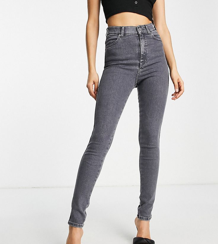 Jeans by Dr Denim Make the tight choice High rise Belt loops Five pockets Super-skinny fit Superenge Jeans, Soft Summer, Petite Jeans, Sky High, Grey Fashion, Grey Jean, Cotton Spandex, Blue Jeans, Levi Jeans