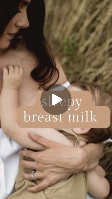 a woman holding a baby in her arms with the words sleepy breast milk on it