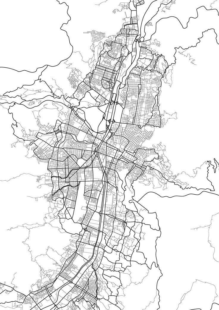 a black and white map of the city of vancouver, canada with lines drawn across it