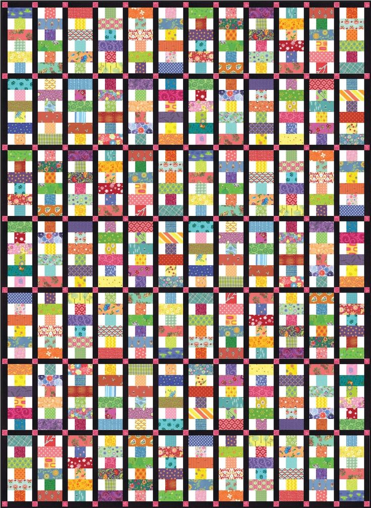 a colorful quilt with squares on the front and back, all in different colors that appear to