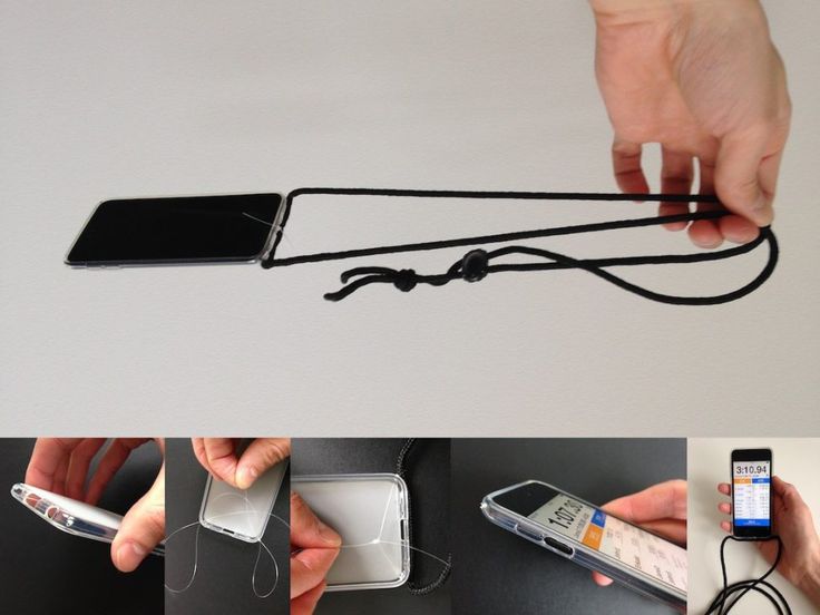 several images of cell phones connected to wires and cords, with one being held by a person's hand while the other is holding an electronic device