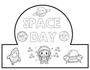 the space day coloring page for kids