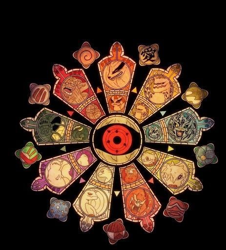 the seven zodiac signs are arranged in a circle with their respective colors and symbols on black background