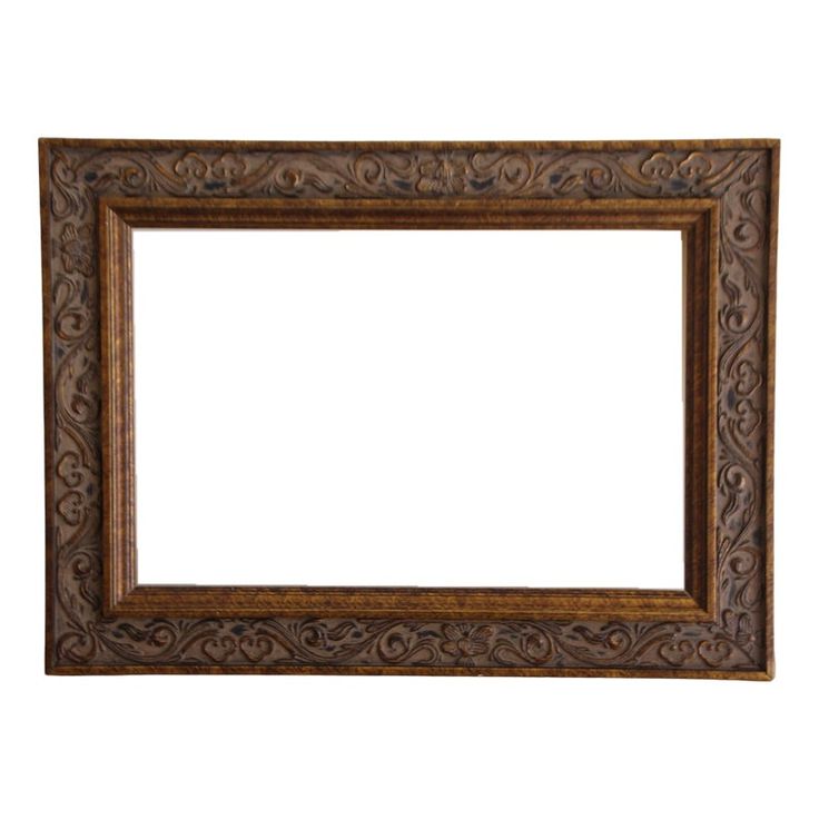 an ornate wooden frame on a white background with clipping for text or image photo