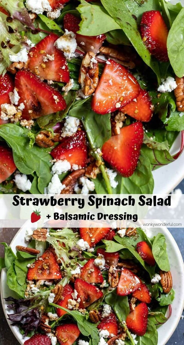 strawberry spinach salad with balsamic dressing