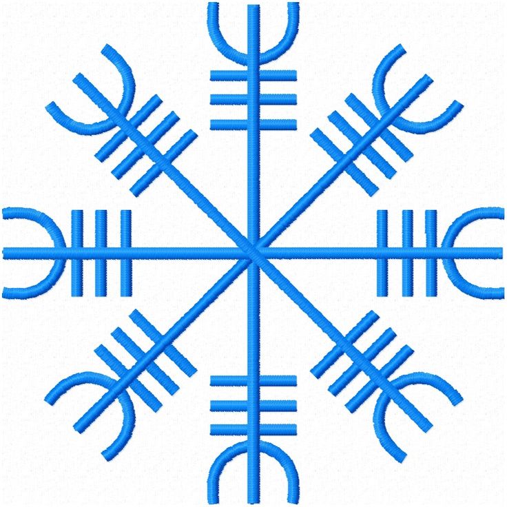 an image of a blue and white snowflake with symbols in the form of letters