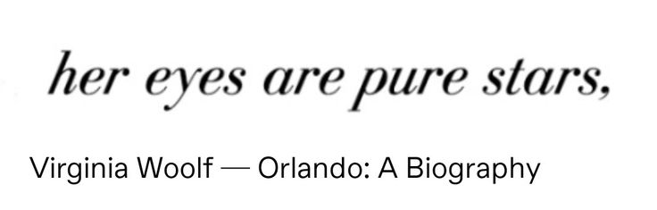 the words, her eyes are pure stars, written in black on a white background