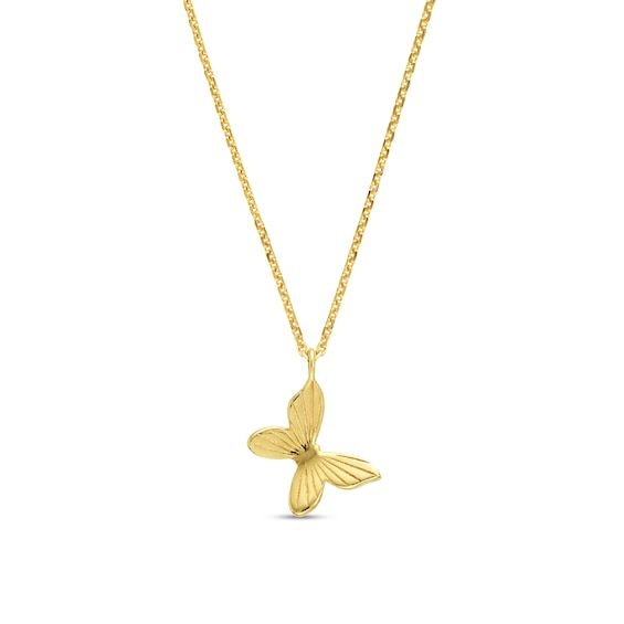 Oh-so-sweet, this dainty butterfly pendant is certain to be a treasured symbol. 14K gold The petite tilted butterfly pendant features a fluted pattern 16.0- to 18.0-inch adjustable cable chain; spring-ring clasp Dainty 14k Yellow Gold Butterfly Necklace, Black Friday In July, Dainty Butterfly, Butterfly Pendant, Spring Rings, Cable Chain, Cable, Chain, Ring