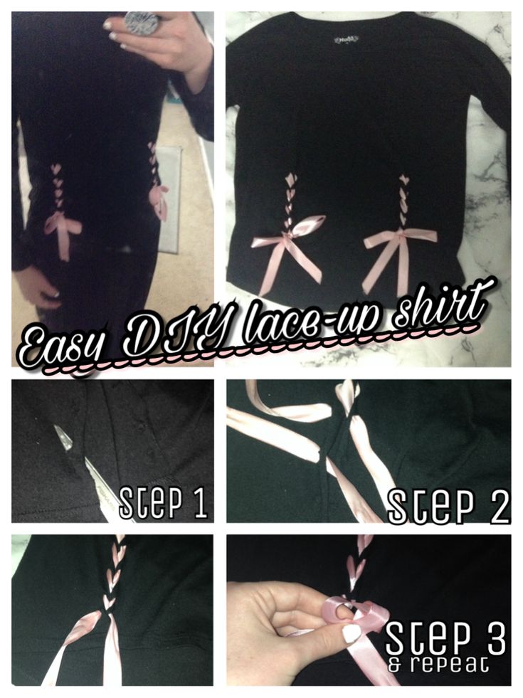 the instructions for how to tie a t - shirt with laces and ribbon ties