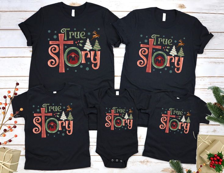 Christian Christmas shirt, True Story Nativity Shirt, True Story Shirt, Nativity Shirt, family Christmas Jesus shirts, religious Christmas Group Family Christmas 2024 Shirt, Shirts, Christmas Pajamas Tops, Christmas Gifts, Family Shirts  Pajama pants are not included in your purchase.   100% preshrunk ring spun cotton Antique colors & Sport Grey: 90/10 cotton/polyester Heather colors & Blackberry: 35/65 cotton/ polyester Graphite Heather: 50/50 cotton/ polyester Semi-fitted High stitch density for smoother printing surface Seamless double needle 3/4" collar Taped neck and shoulders Rolled forward shoulder Double needle sleeve and bottom hems Quarter-turned to eliminate center crease Tear away label Our designs are made with quality commercial grade materials and pressed with a professional Christian Family Christmas Shirts, True Story Christmas Shirt, Christmas Tshirts Christian, Christmas Christian Tshirts, Christmas Scripture Shirt, Christmas Jesus, Religious Christmas, Christian Christmas, Jesus Shirts