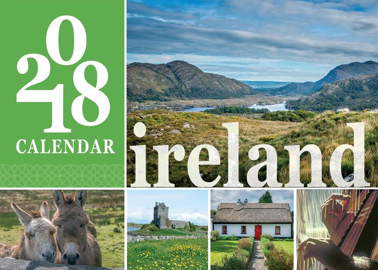 a calendar with pictures of ireland and the surrounding country