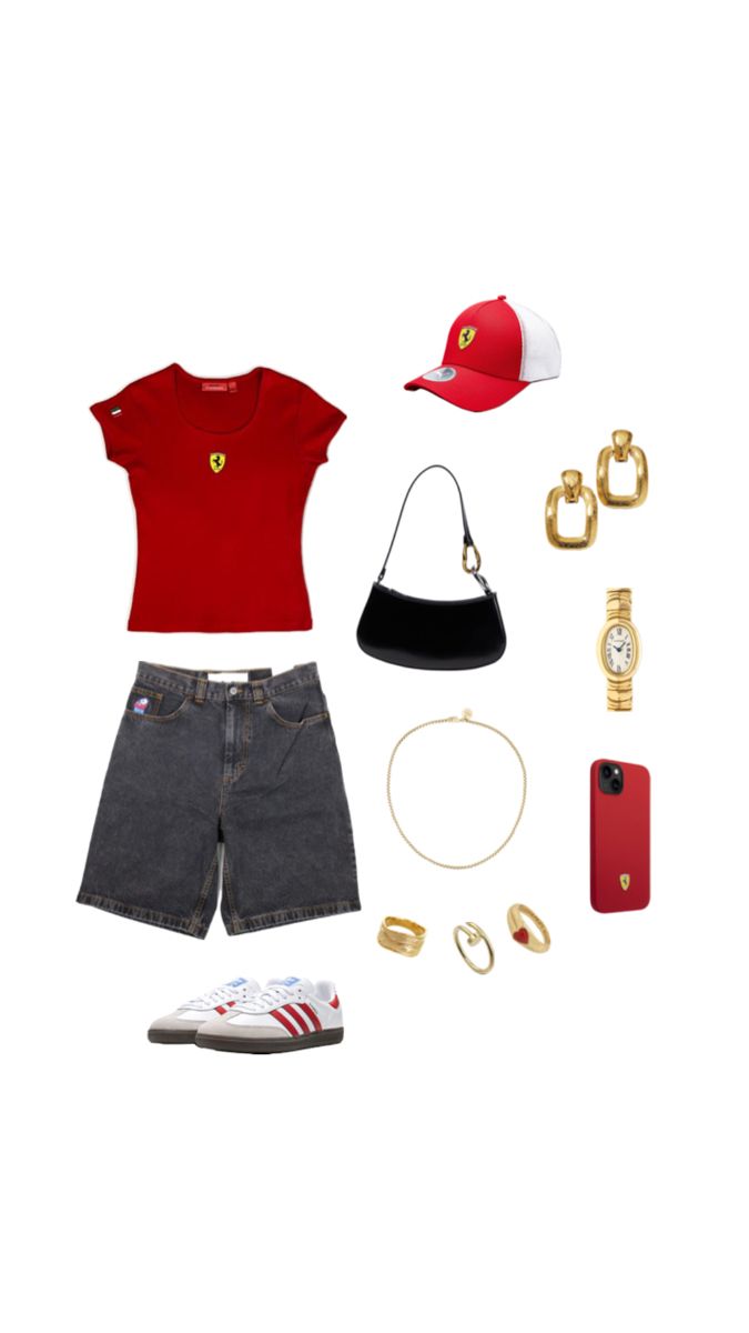 #f1 #ferrari #charlesleclerc #carlossainz #formula1 #f1outfits #outfit F1 Ferrari Outfit, Formula 1 Fashion Outfits, Nascar Race Outfits For Women, Gp Outfit, F1 Outfit Ideas, Formula One Outfit, F1 Paddock Outfit Ideas, Singing Outfits, Ferrari Inspired Outfit