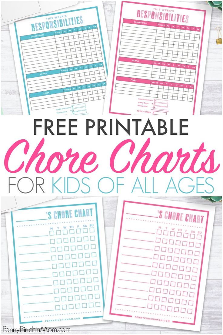 free printable chore chart for kids of all ages to help them learn how to use