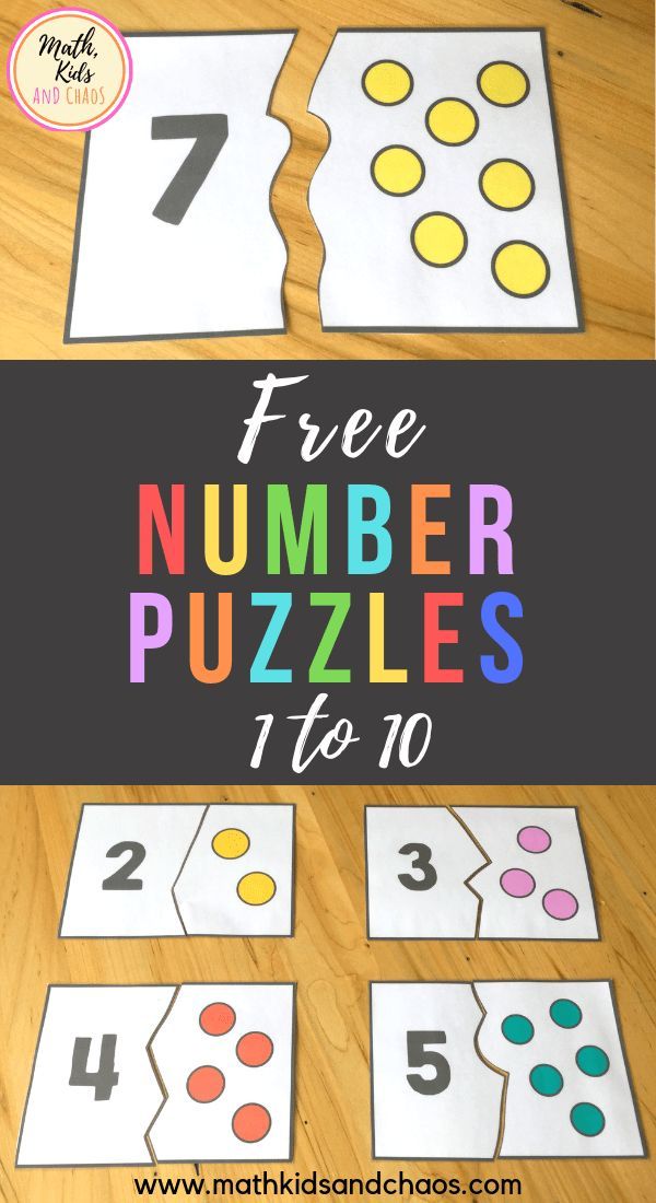 the free number puzzles to teach numbers