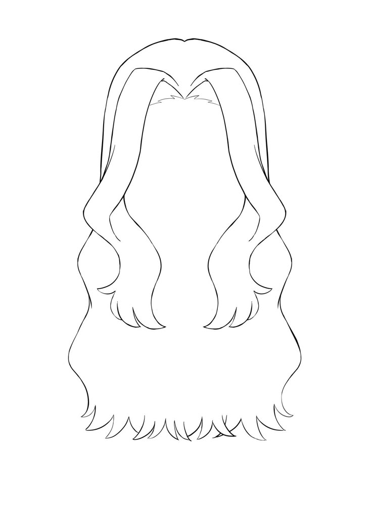 a drawing of a woman's head with long hair