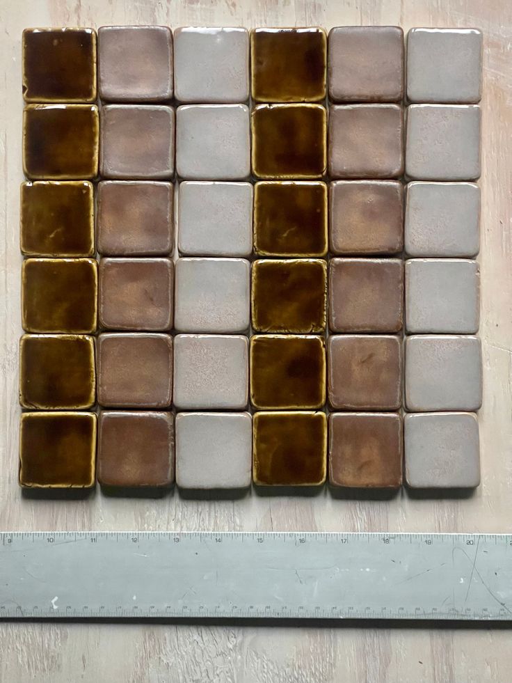 the tile is brown and white in color