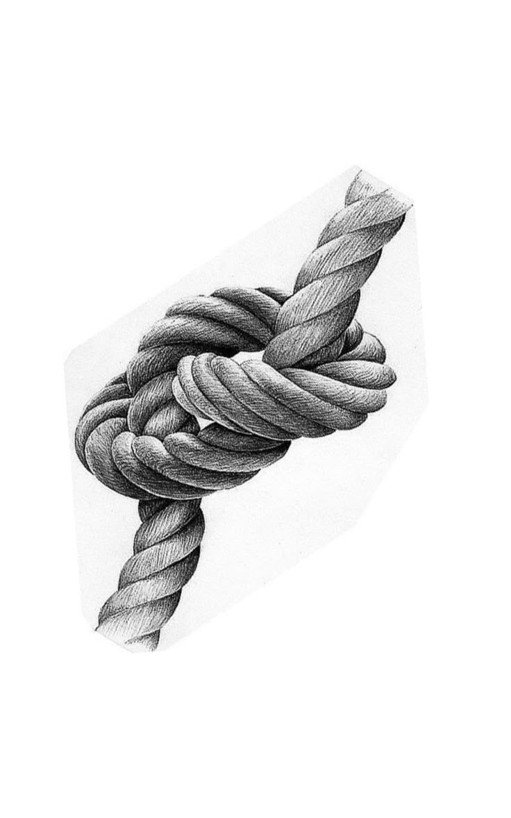 a pencil drawing of a twisted rope