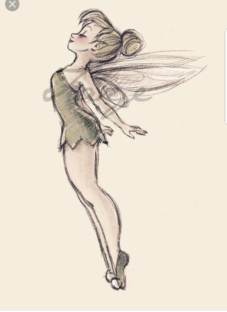 a drawing of a fairy with wings flying through the air