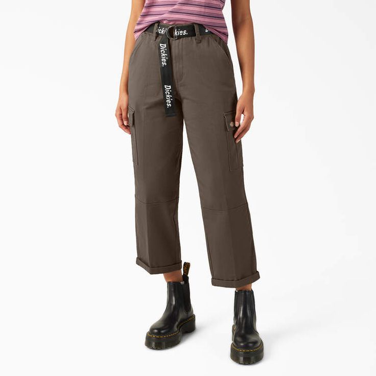 Women's Relaxed Fit Cropped Cargo Pants - Dickies US Classic Workwear, Dickies 874, Cropped Cargo Pants, Dickies Women, Duck Canvas, Bralette Tops, Cargo Pant, Cargo Pants Women, Work Shirts