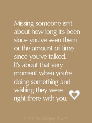 an image with the words missing someone isn't about how long its been since you've seen them